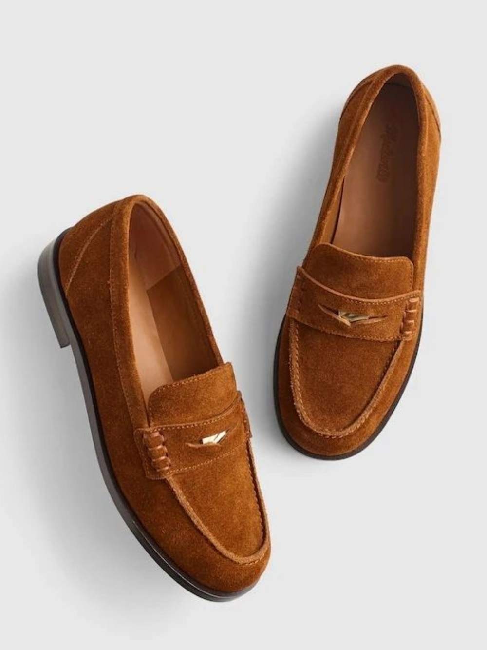 New! Madewell The Grayson Penny Loafer in Suede Russet 6